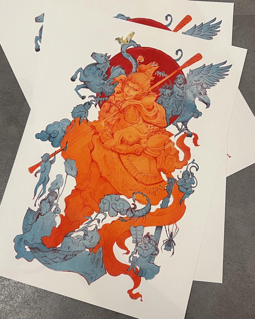 Great Sage: Sun Wukong, A3 Riso Print