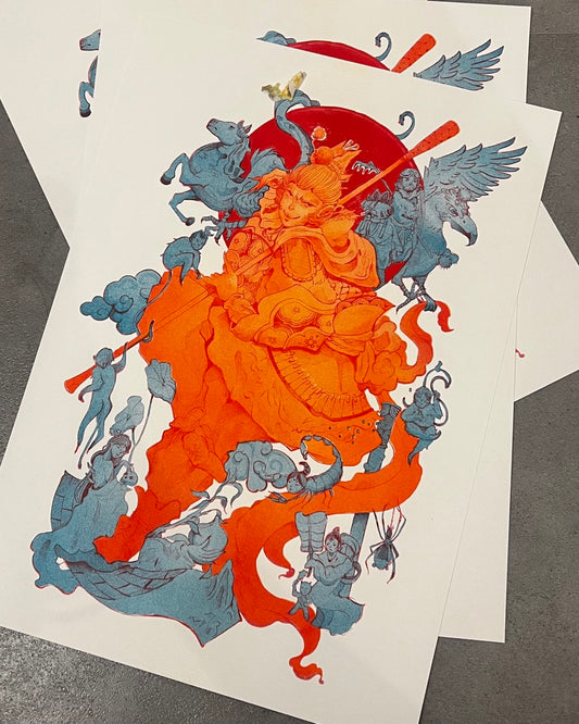Great Sage: Sun Wukong, A3 Riso Print