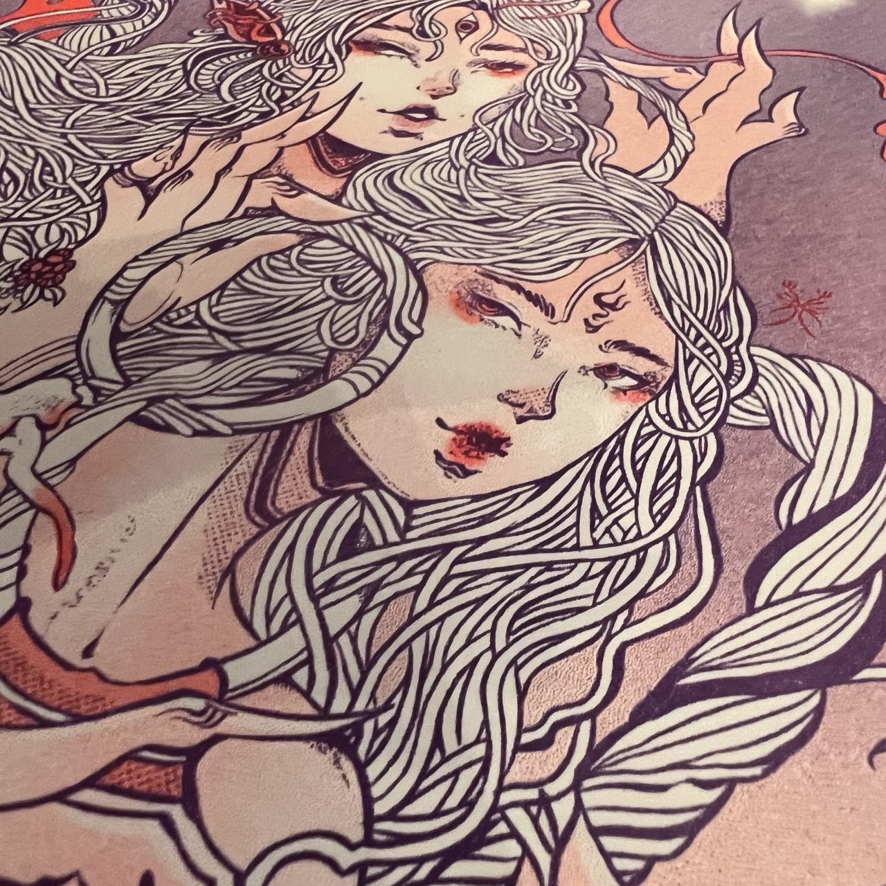 Three Heads, Six Arms: Nezha, A3 Riso Print